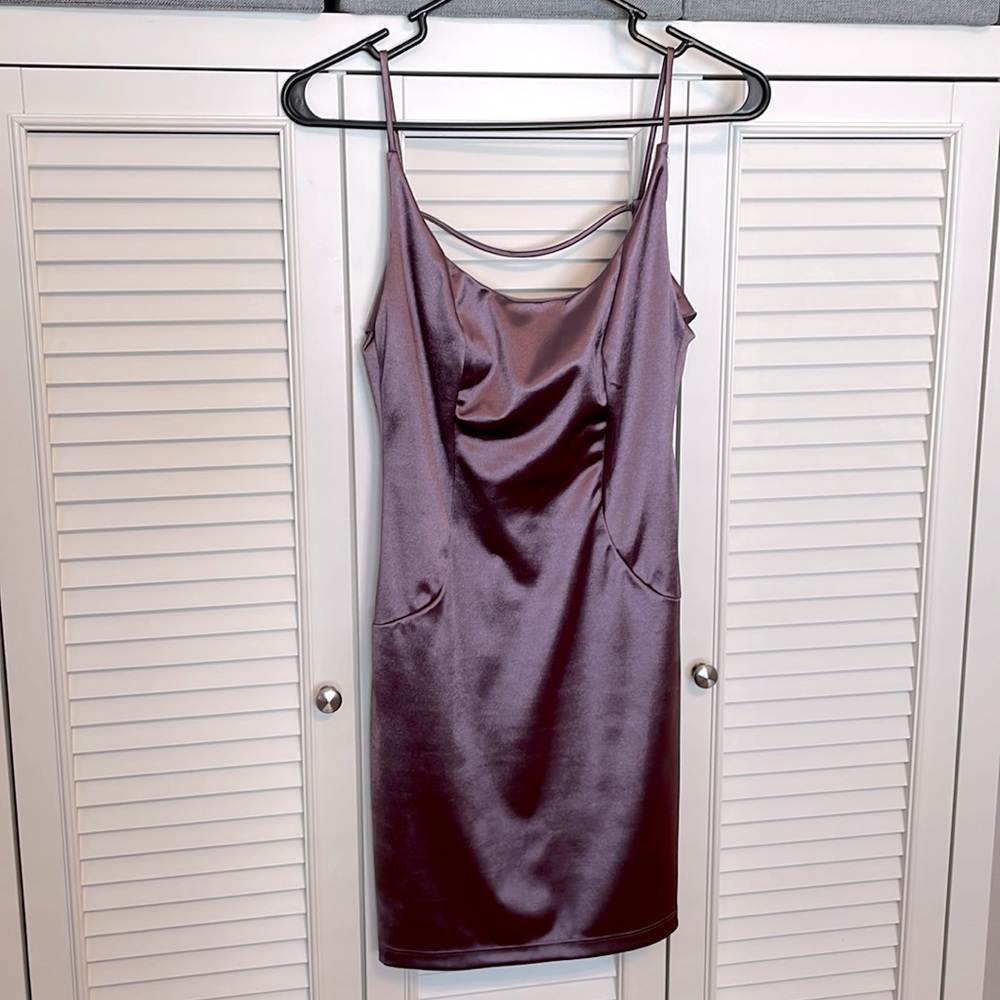 Mini cocktail dress. Purple lavender. S - Picture 1 of 5